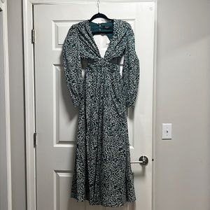 OPT cut out midi. Kimia dress in green floral